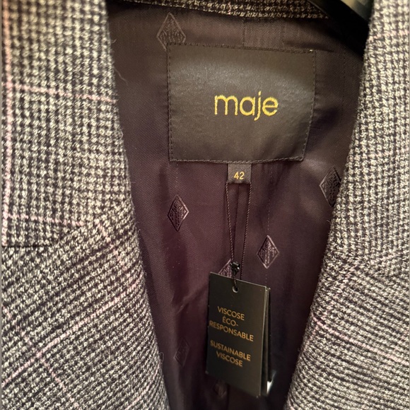 Maje Vincio Fitted Check Blazer - Picture 16 of 16
